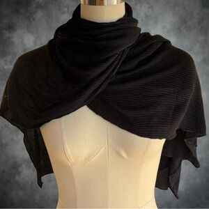 Black Netted Stretchy Women's Rectangular Scarf / Shawl / Wrap